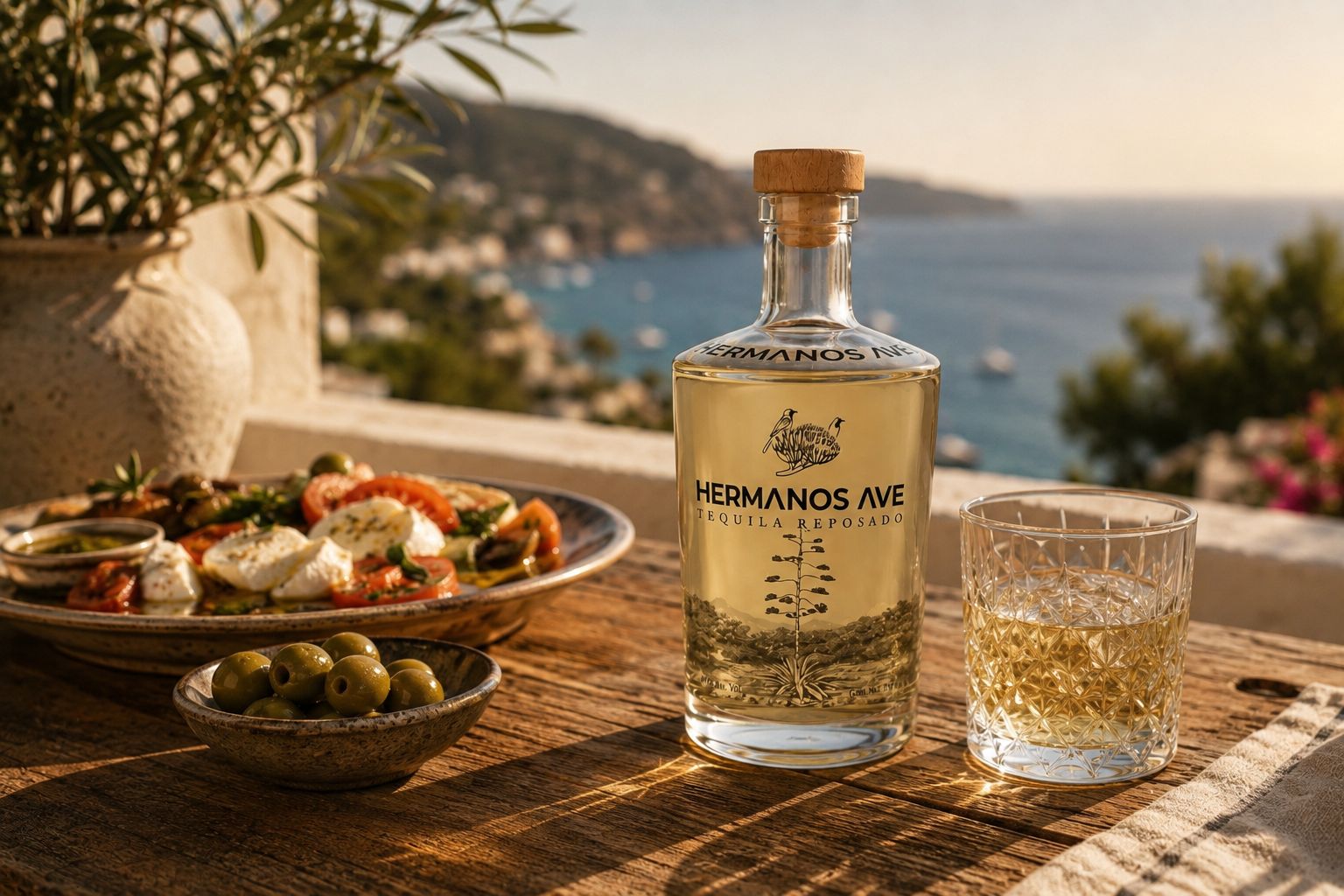Hermanos AVE Tequila at golden hour